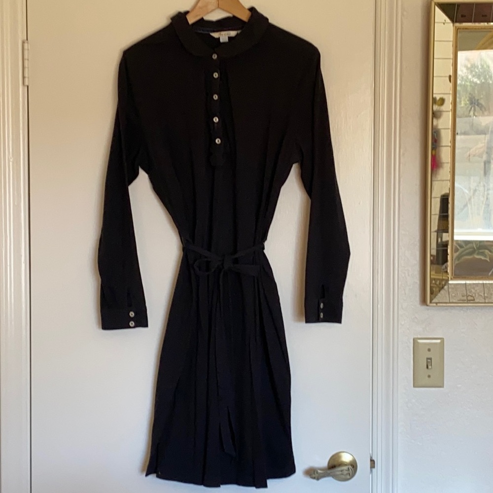 Boden black cotton long sleeve dress US 16L